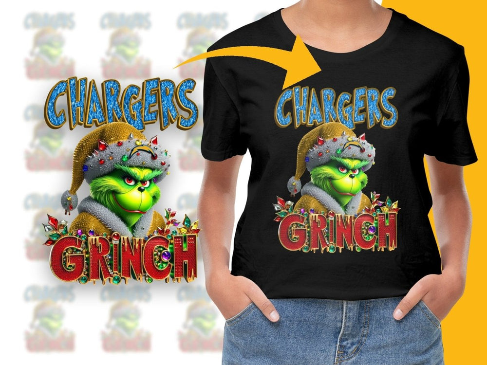 Chargers Grinch Christmas Themed Holiday PNG File - Teepew