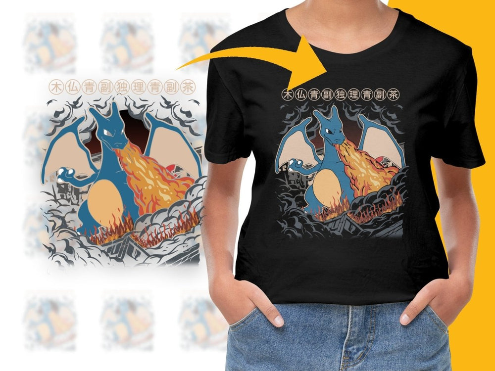 Charizard Breathing Fire Graphic Anime PNG File - Teepew