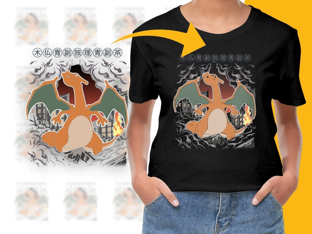 Charizard PNG File Colorful Design Anime Character - Teepew