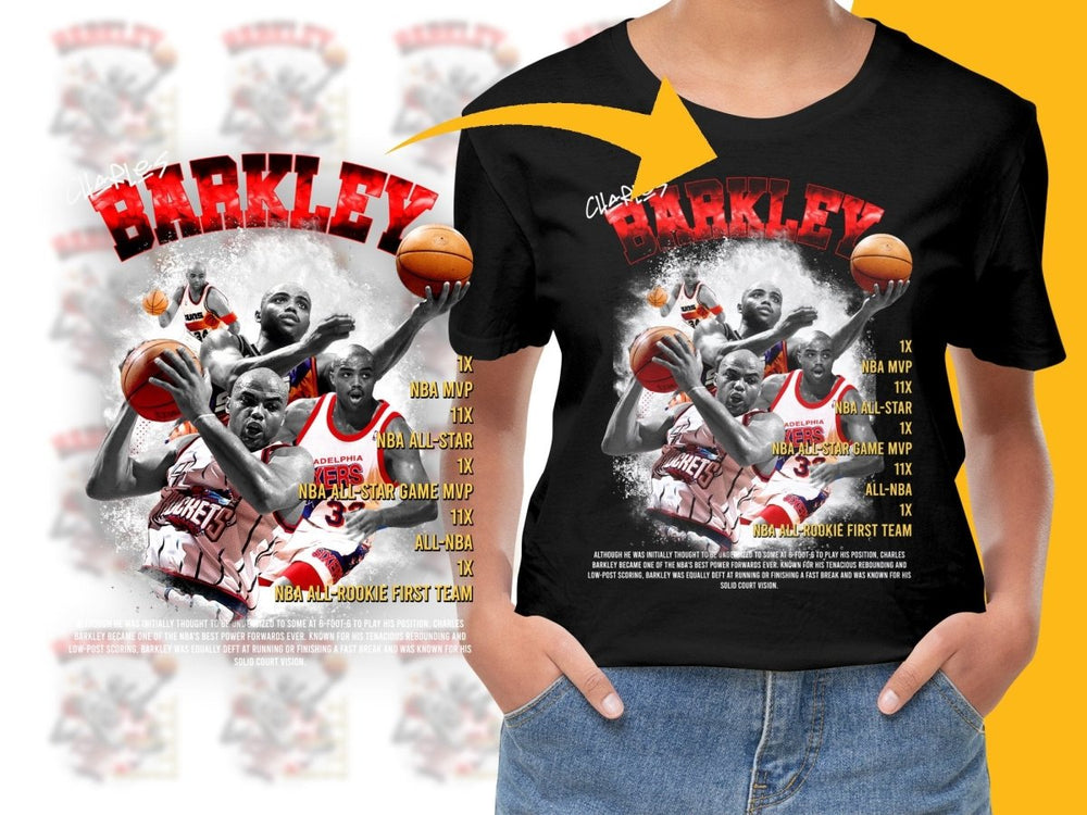 Charles Barkley Legendary Basketball Career Highlights Bootleg PNG File - Teepew