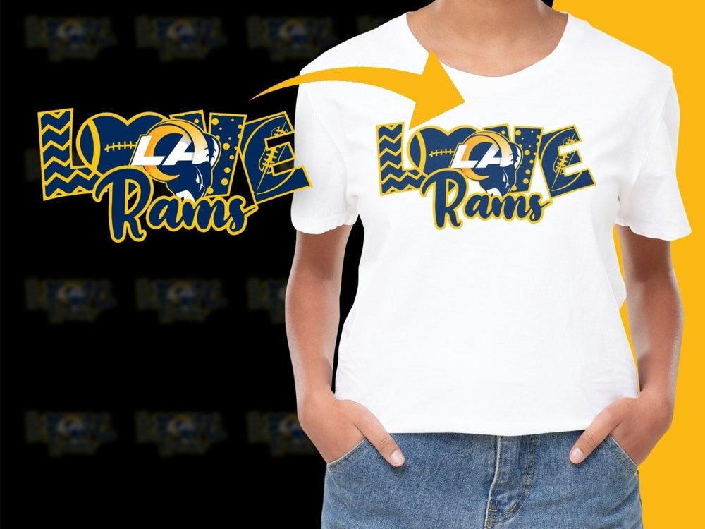 Cheer for Los Angeles Rams with Stylish Love Rams PNG File - Teepew