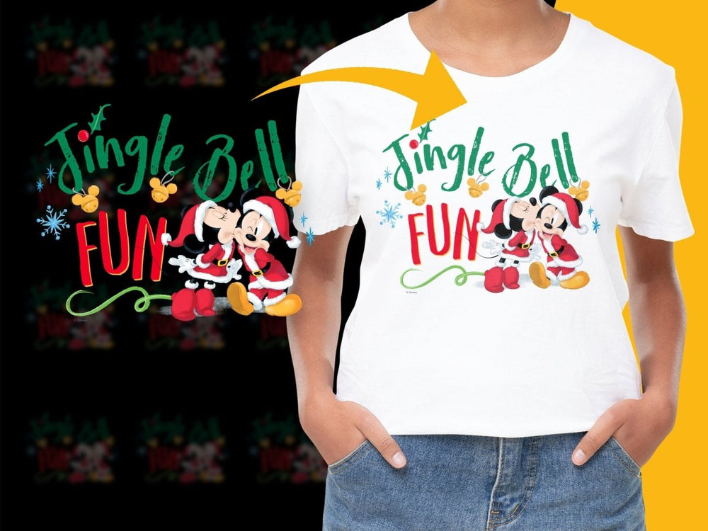 Cheerful Jingle Bell Fun Mickey Minnie Christmas PNG File - Teepew