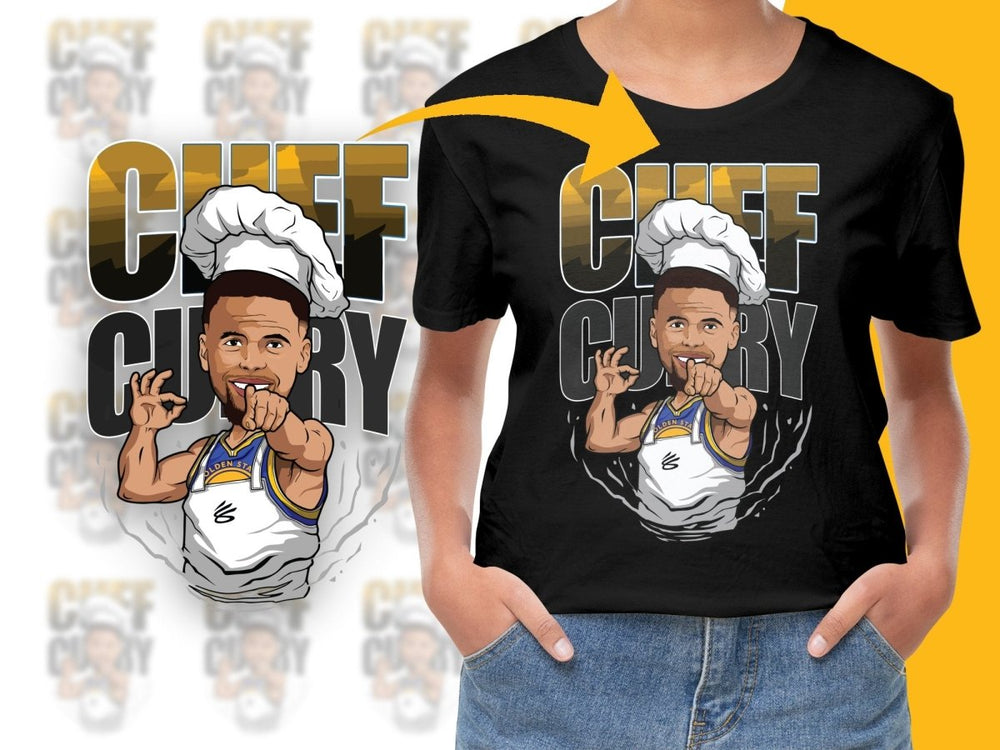 Chef Curry Pointing Cartoon Basketball Superstar Stephen Curry PNG File - Teepew