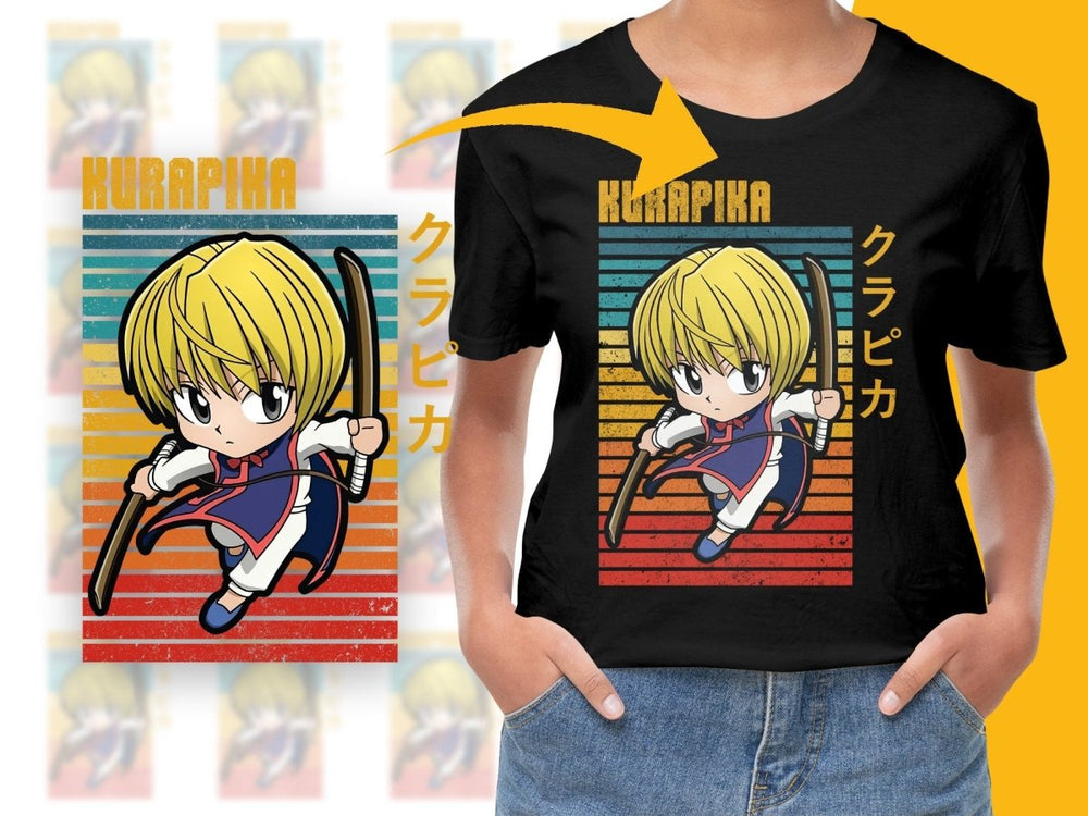 Chibi Kurapika with Striped Background PNG Digital - Teepew
