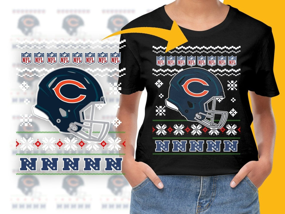 Chicago Bears Christmas Inspired Football Helmets PNG File - Teepew