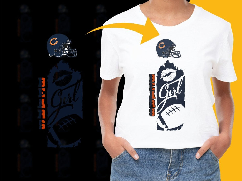 Chicago Bears Girl Graphic Football PNG File - Teepew