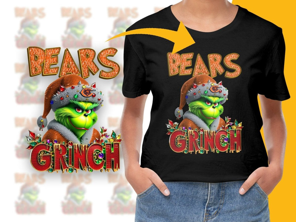 Chicago Bears Grinch Christmas Themed Graphic PNG File - Teepew