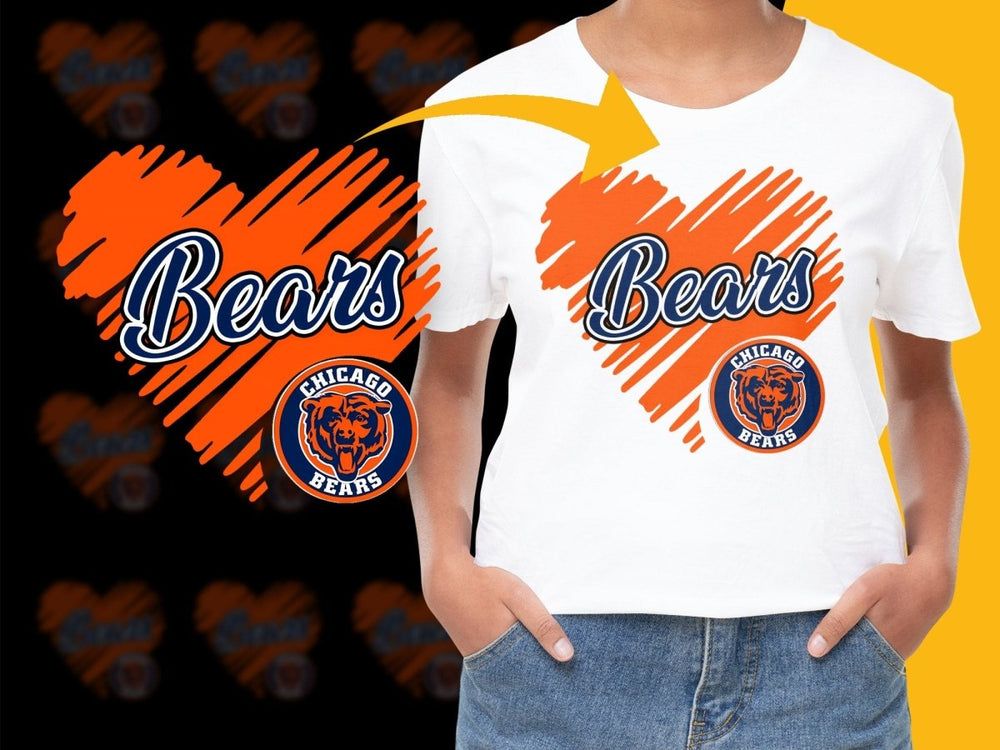 Chicago Bears Heart Design Football Fan PNG File - Teepew