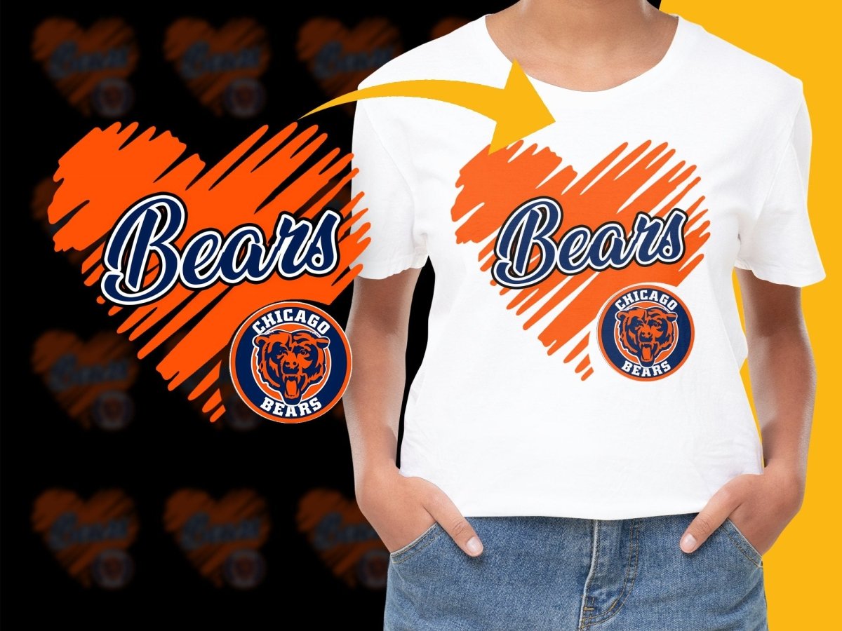 Chicago Bears Heart Design Football Fan PNG File - Teepew
