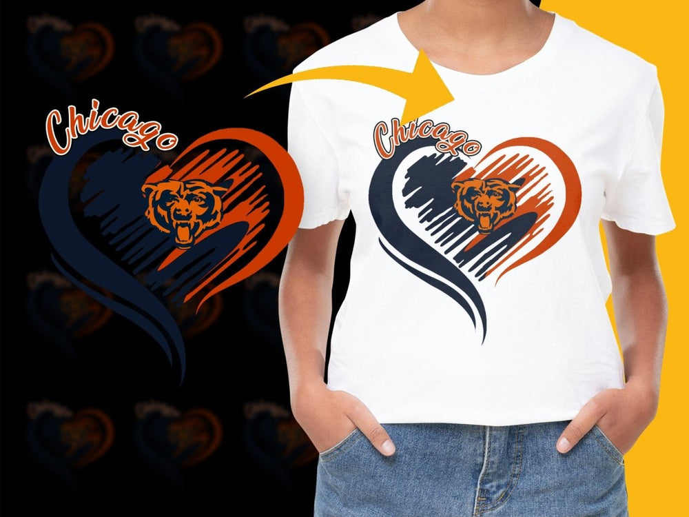 Chicago Bears Heart Design PNG File - Teepew