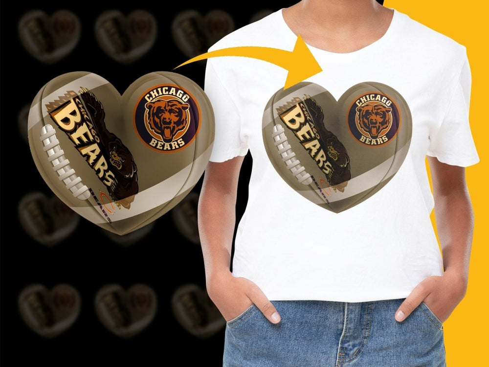 Chicago Bears Heart Shape Logo Design PNG File - Teepew