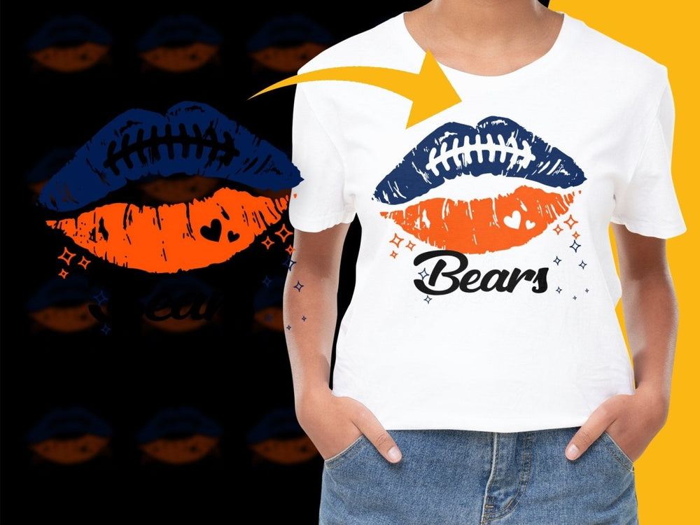 Chicago Bears Lip Design Trendy Graphic PNG File - Teepew