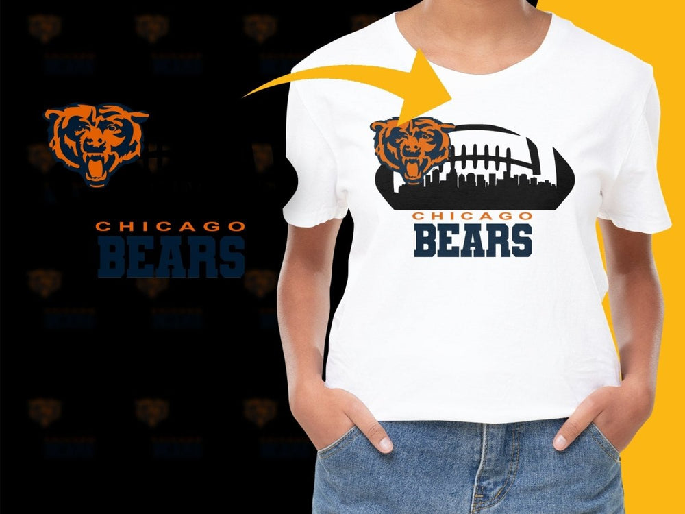 Chicago Bears Roaring Bear Skyline Football Theme PNG File - Teepew
