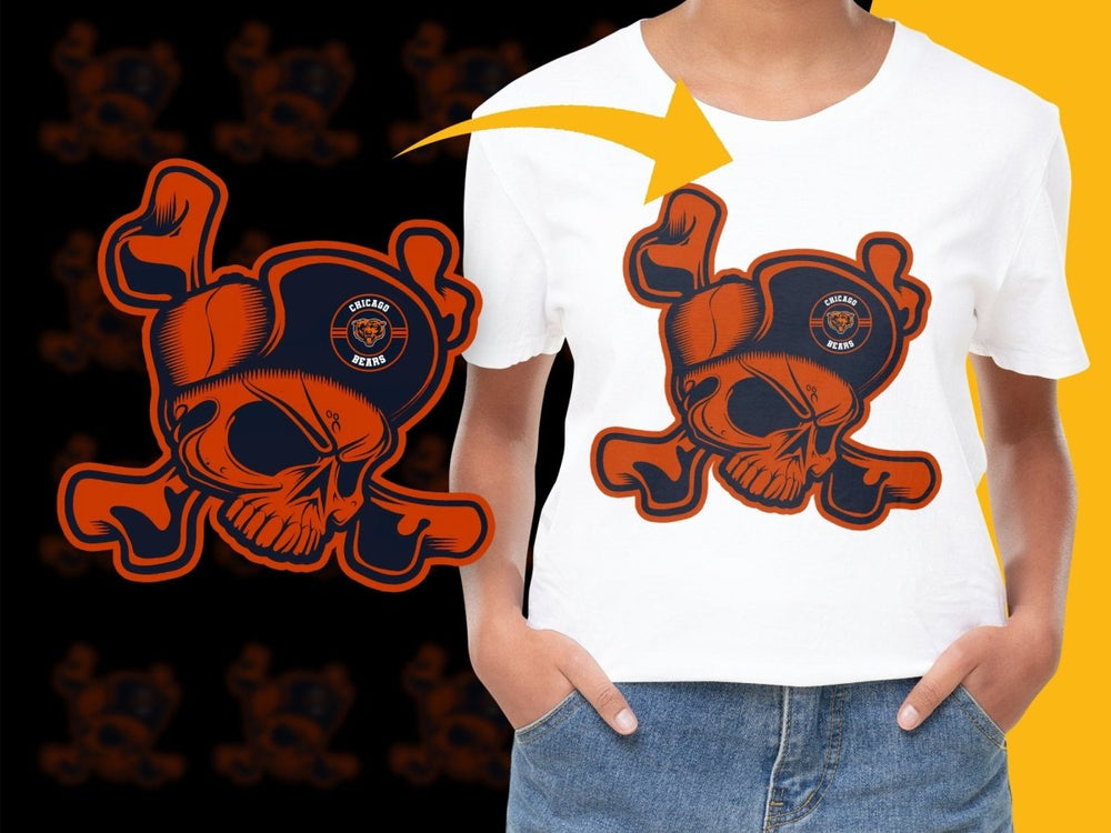 Chicago Bears Skull and Crossbones PNG File - Teepew