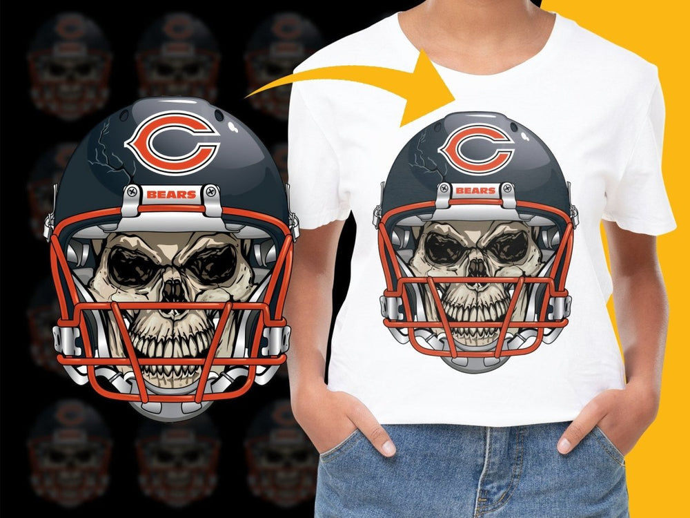 Chicago Bears Skull Design Graphic PNG File - Teepew