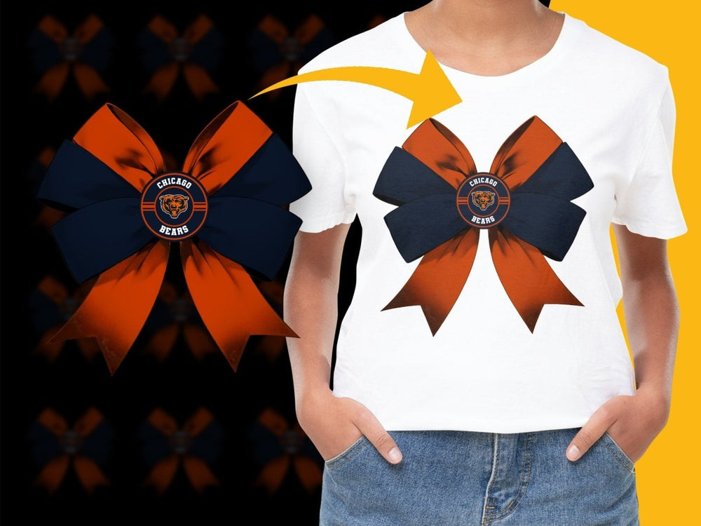 Chicago Bears Theme Bow Design for Fans PNG File - Teepew