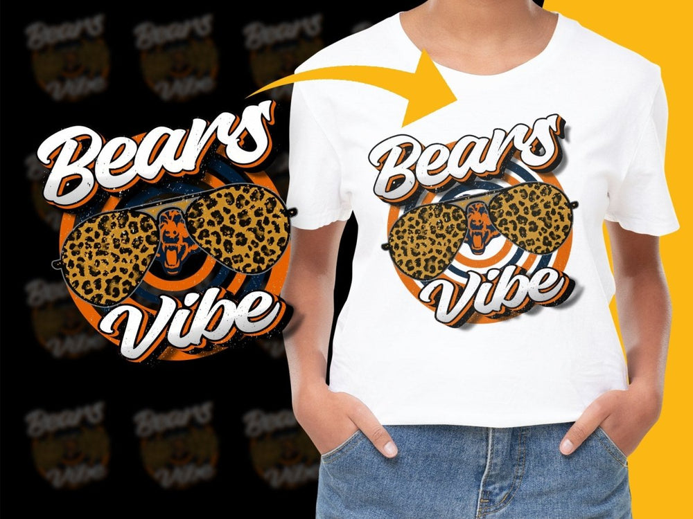 Chicago Bears Vibe Graphic Tee Animal Print PNG File - Teepew
