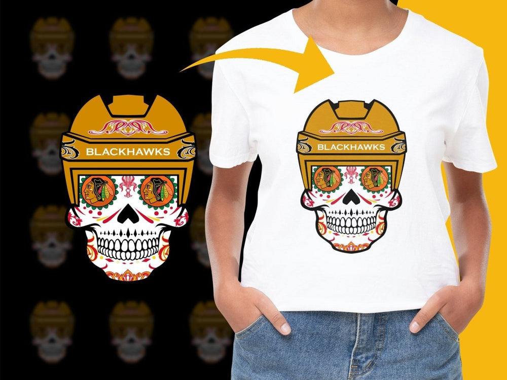 Chicago Blackhawks Sugar Skull Design PNG File - Teepew