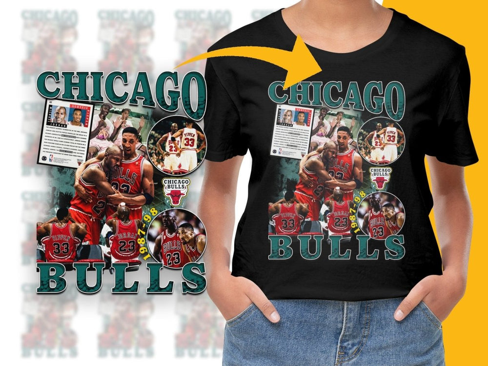 Chicago Bulls 1998 NBA Champion Bootleg Style PNG File - Teepew