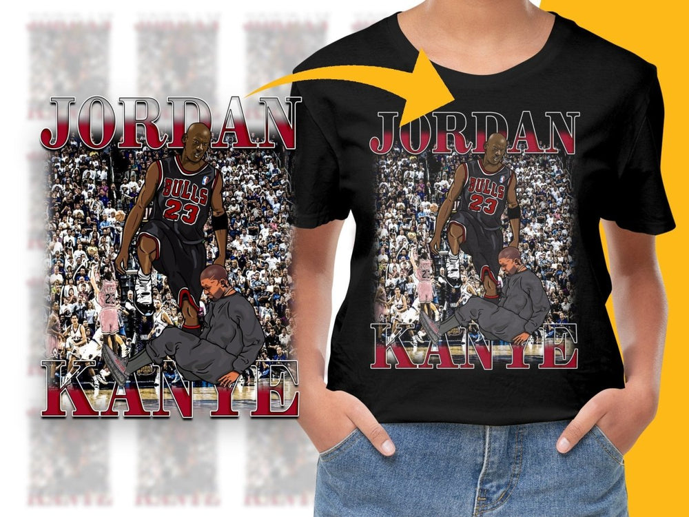 Chicago Bulls Michael Jordan And Kanye West Basketball Fan Art Graphic PNG File - Teepew