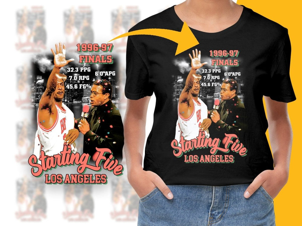 Chicago Bulls Starting Five Los Angeles 1996 - 1997 Finals Bootleg PNG File - Teepew