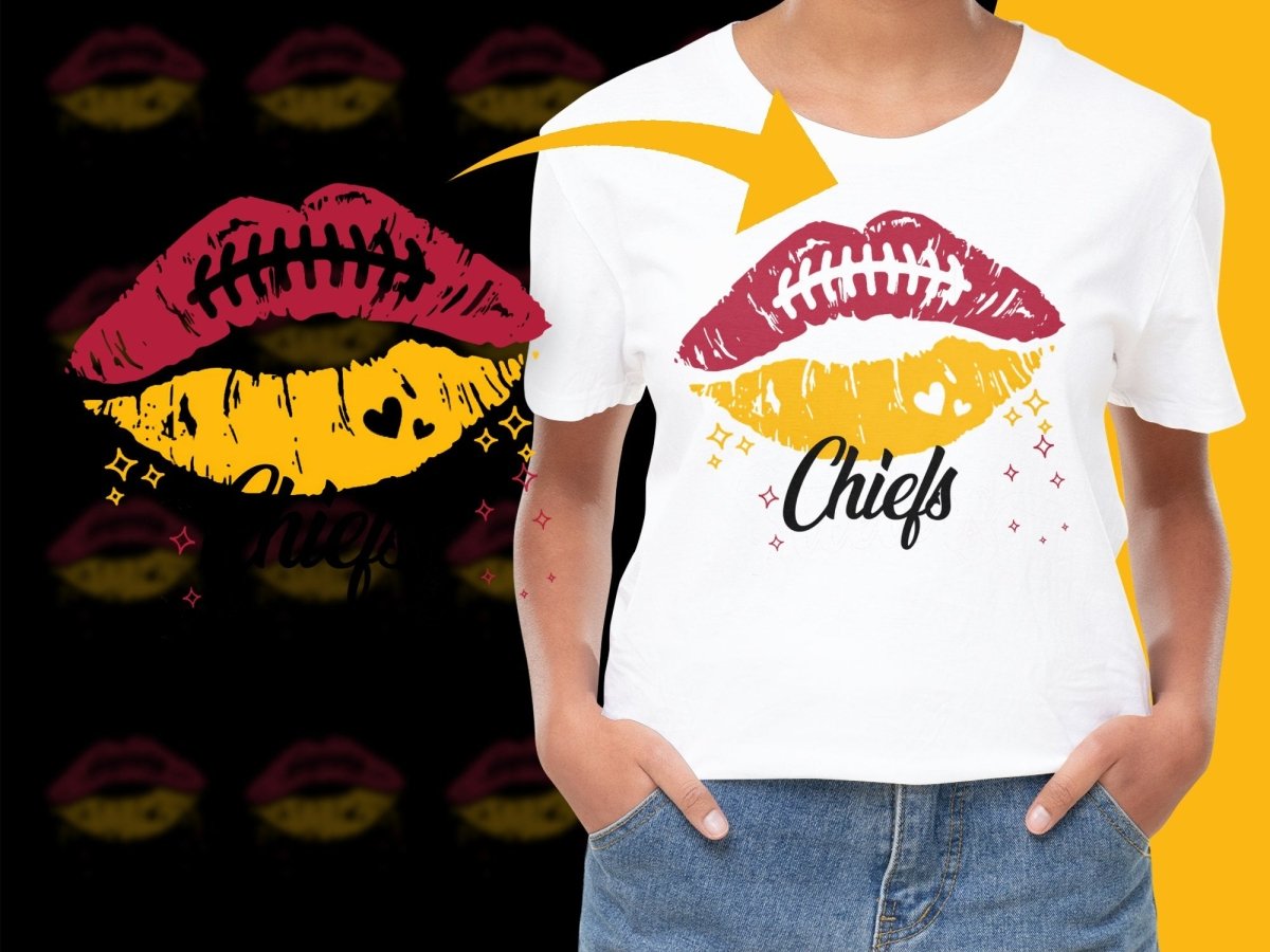 Chiefs Football Team Lip Art Design PNG File - Teepew