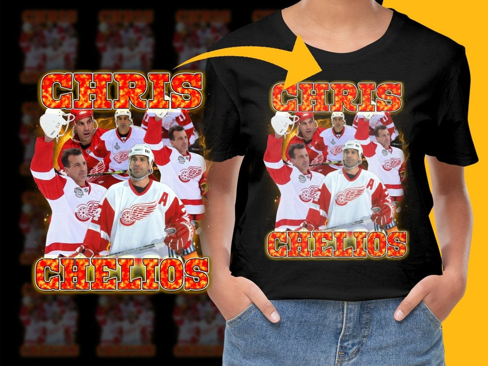 Chris Chelios Detroit Red Wings Legend Graphic PNG File - Teepew
