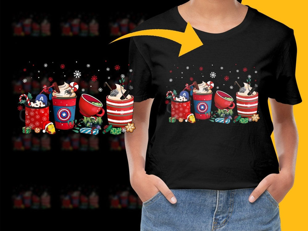 Christmas Captain America Themed Cups Cute PNG File - Teepew