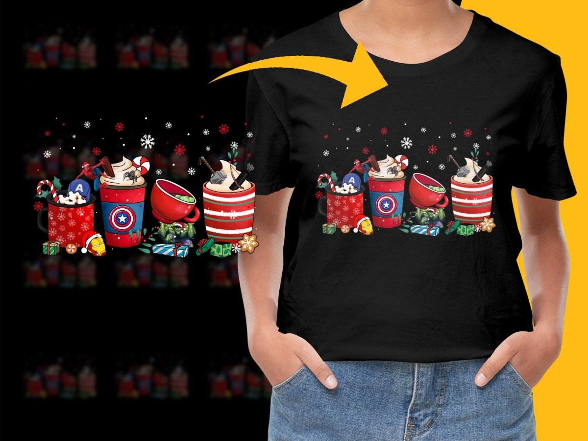Christmas Captain America Themed Cups Cute PNG File - Teepew