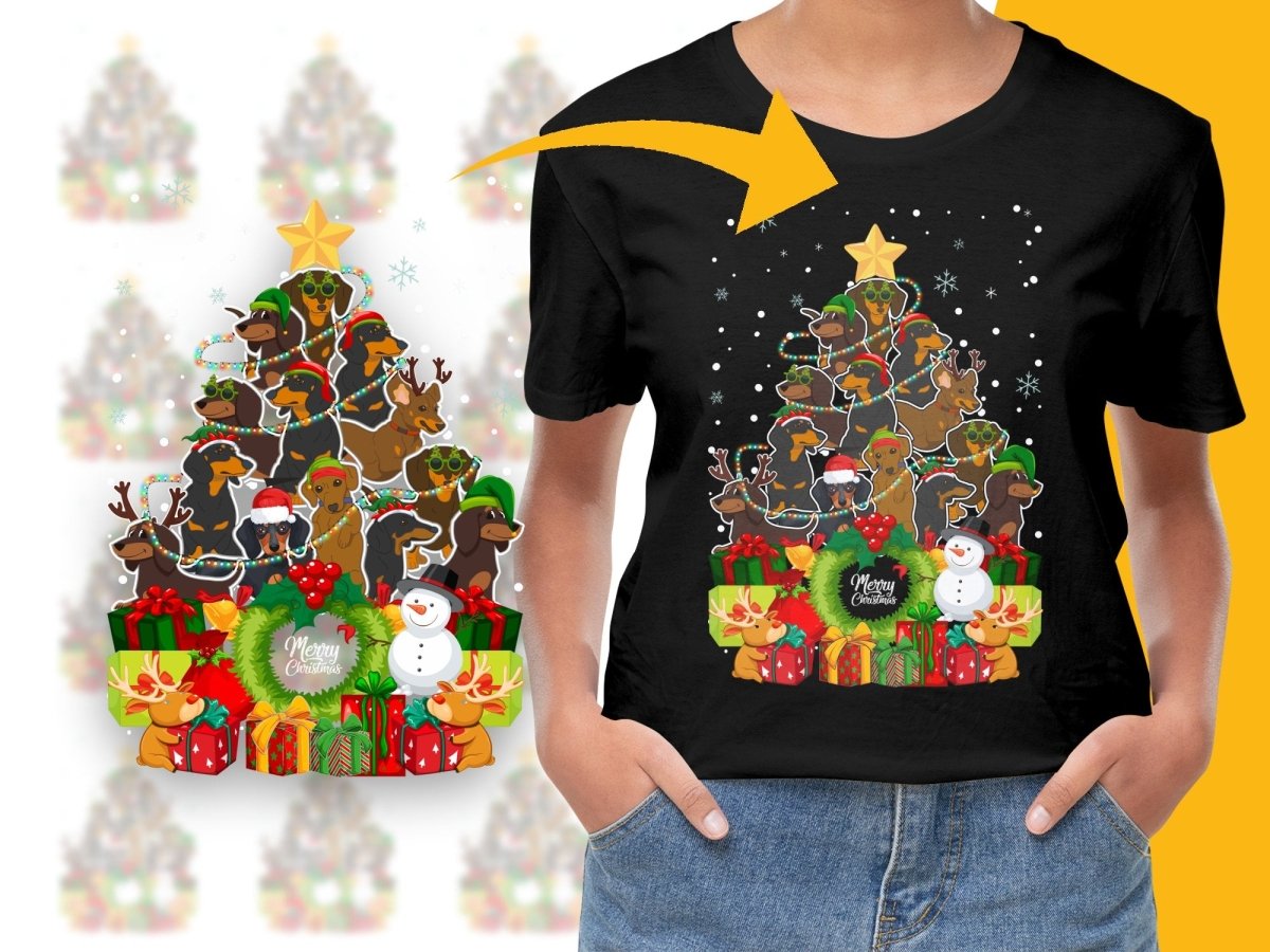 Christmas Dachshund Tree Design Holiday PNG File - Teepew