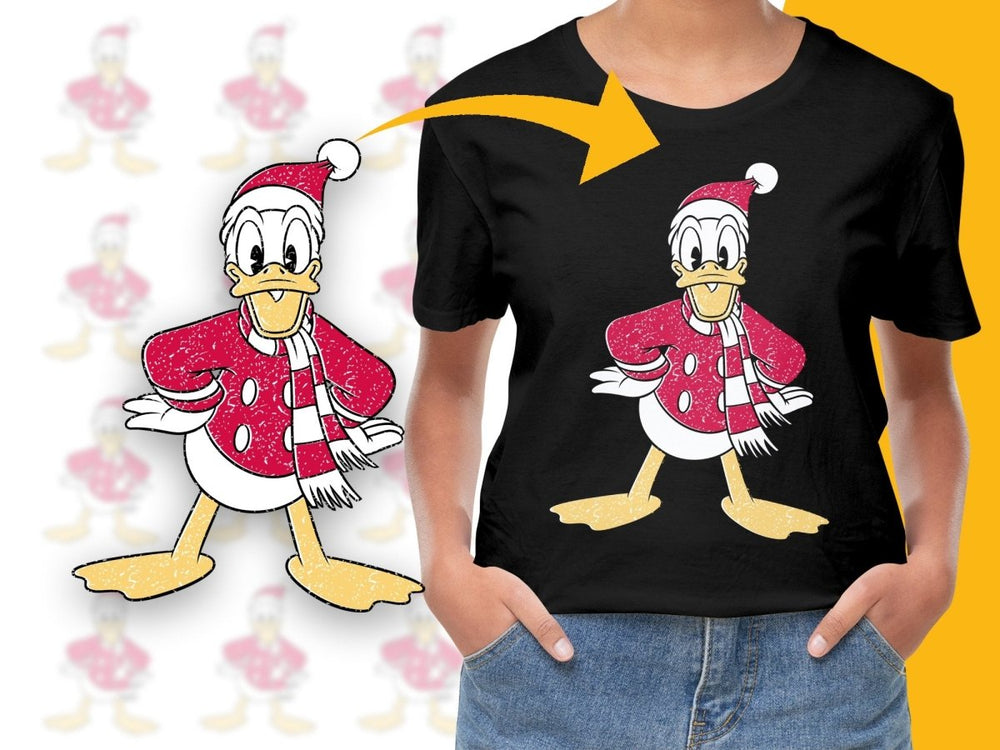 Christmas Donald Duck Red Winter Sweater PNG File - Teepew