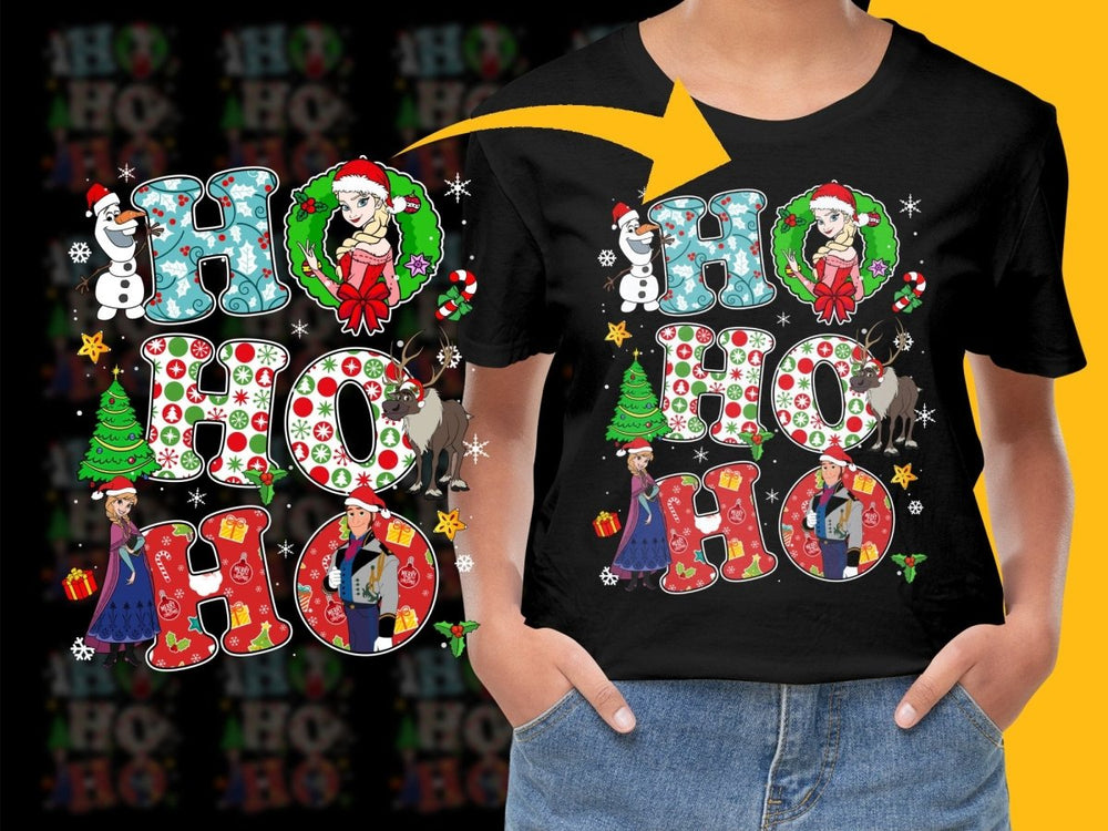 Christmas Frozen Characters HO HO HO Holiday Fun PNG File - Teepew