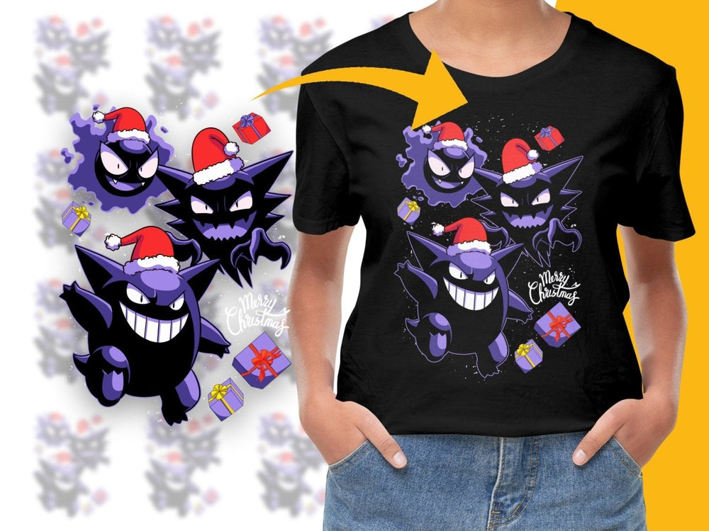 Christmas Gengar Haunter and Gastly with Presents PNG File - Teepew