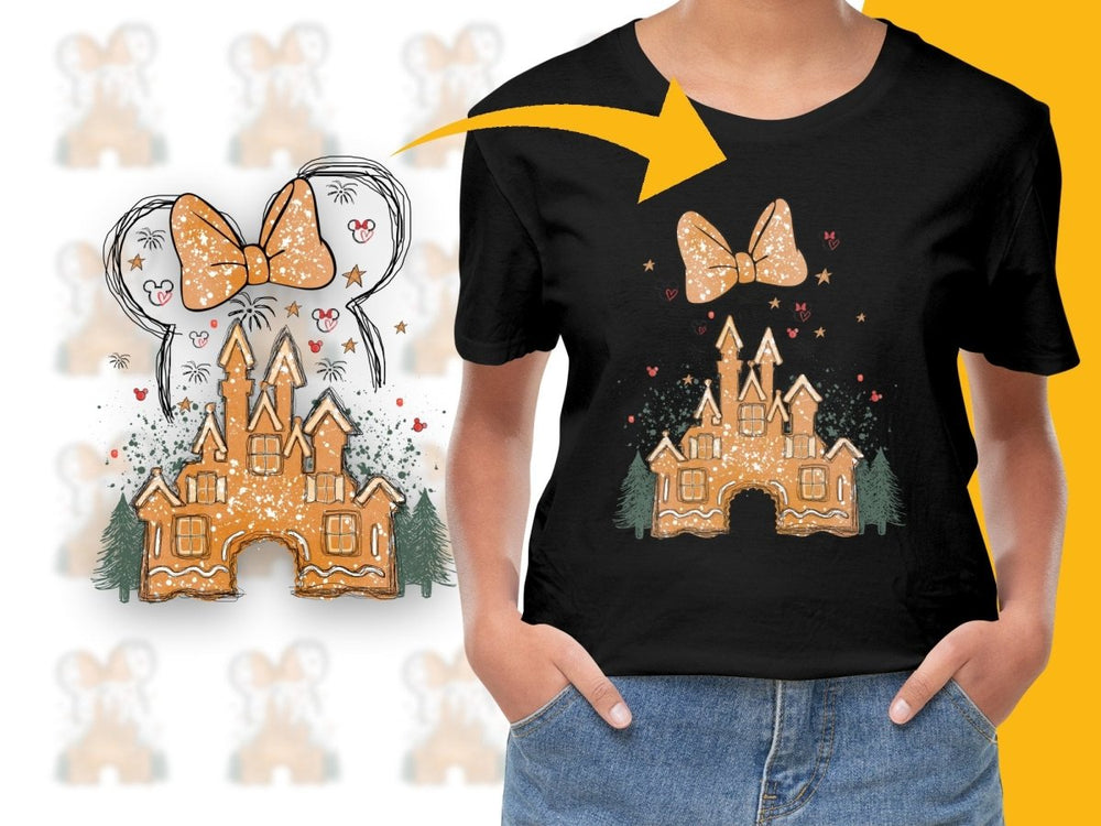 Christmas Mickey Mouse Gingerbread Castle PNG File - Teepew