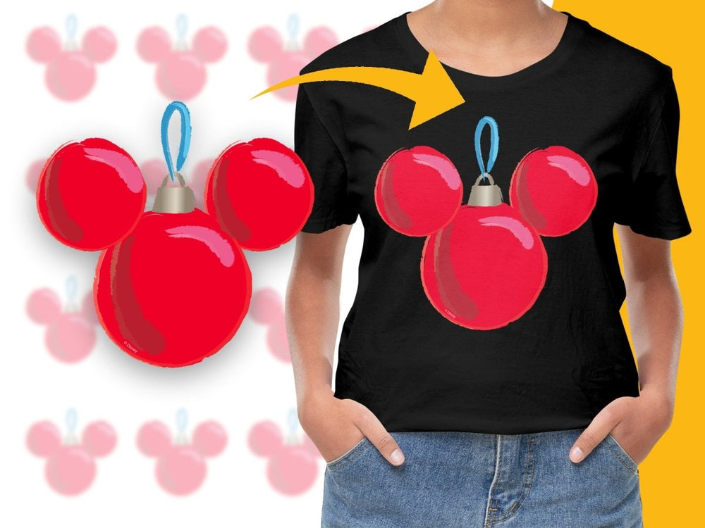 Christmas Mickey Mouse Red Ornament Digital - Teepew
