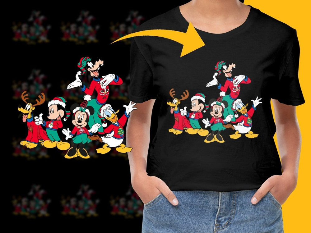 Christmas Mickey Pluto Donald Goofy Minnie PNG File - Teepew