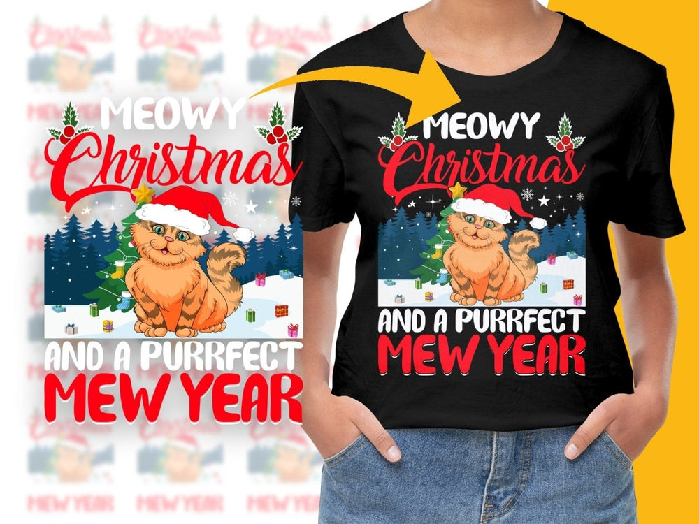 Christmas New Year Cute Cat PNG File - Teepew