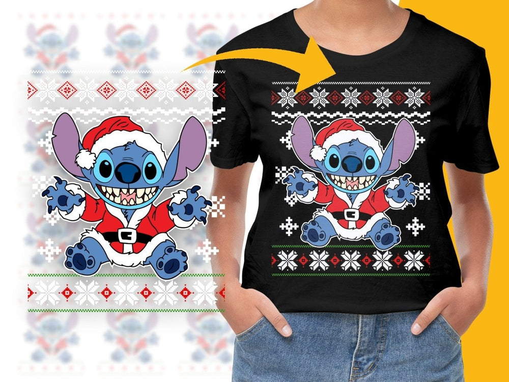 Christmas Santa Stitch Character Graphic PNG File - Teepew