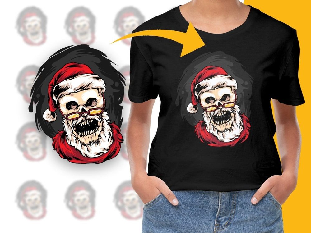 Christmas Skull with Santa Hat Graphic PNG File - Teepew