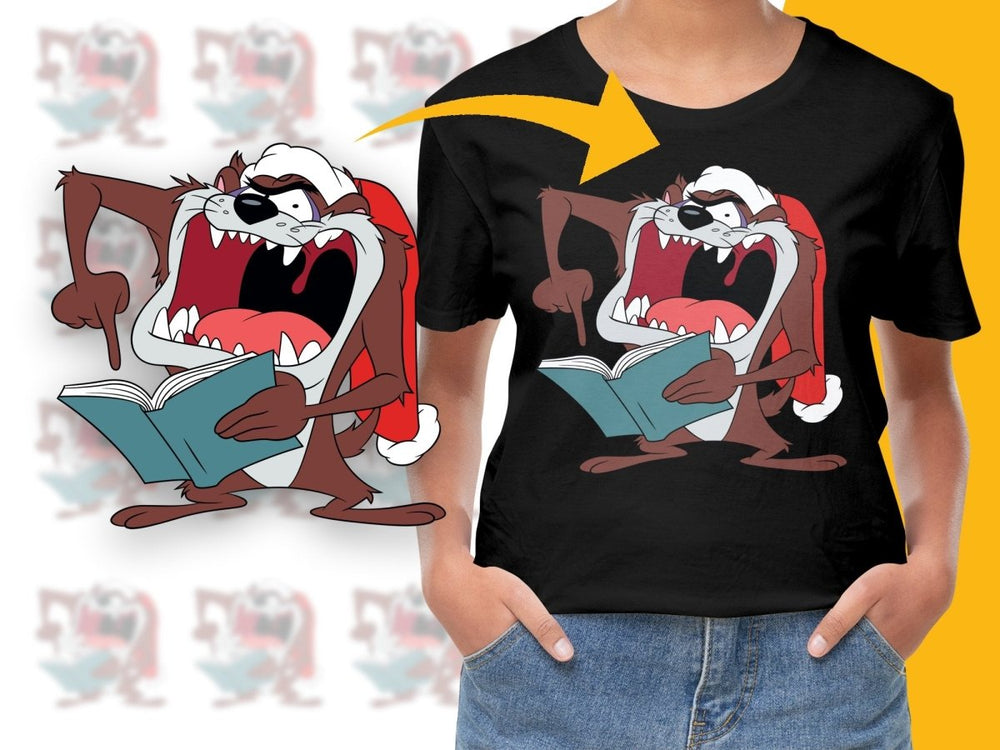Christmas Taz Reading Book Festive Digital product - Teepew