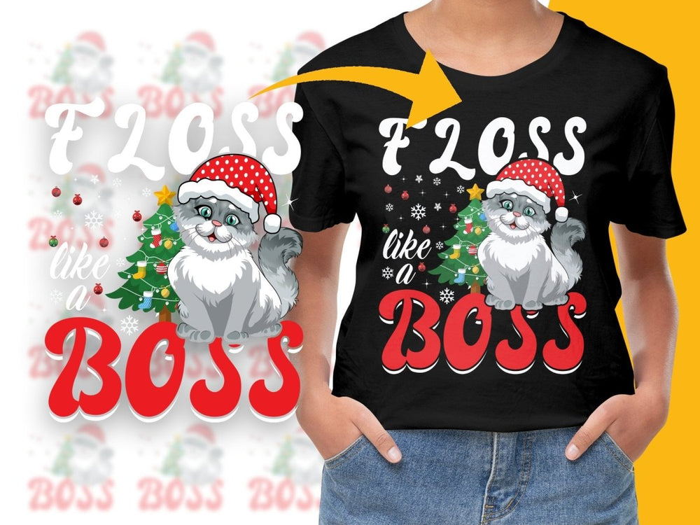 Christmas Themed Adorable Boss Cat PNG File - Teepew