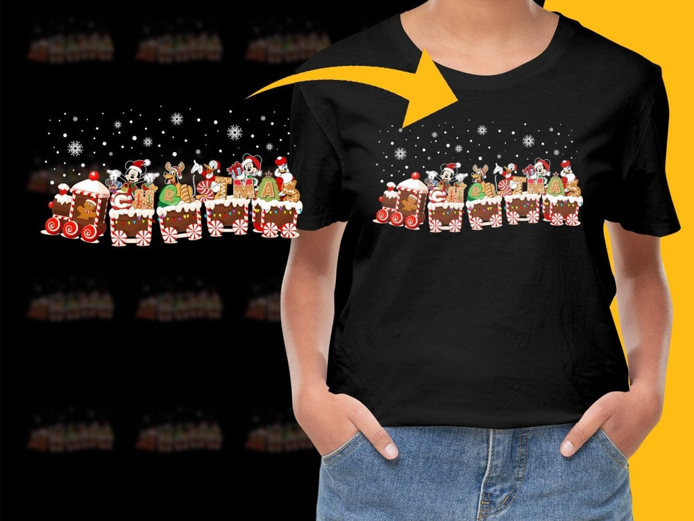 Christmas Train with Mickey Minnie Donald Goofy PNG File - Teepew