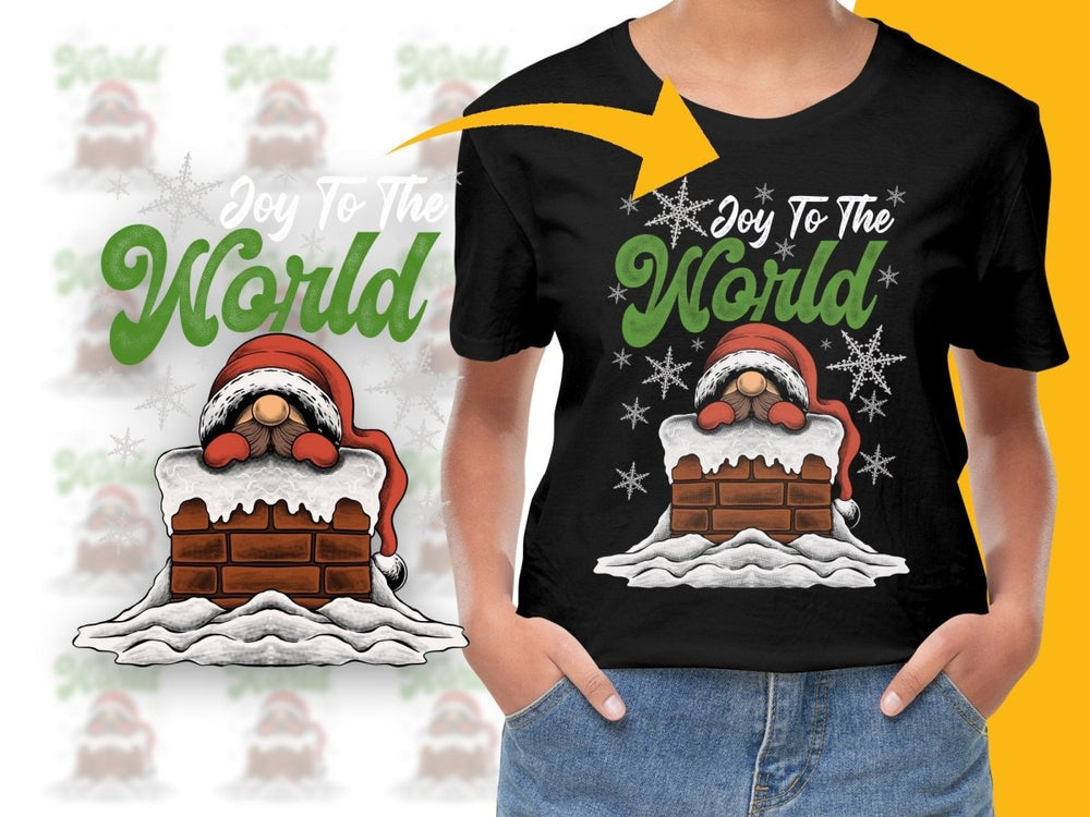 Christmas World Wall Art Gnome on Chimney PNG File - Teepew