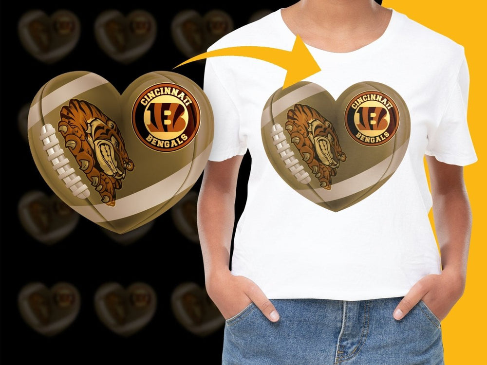Cincinnati Bengals NFL Sport Heart - Shaped PNG File - Teepew