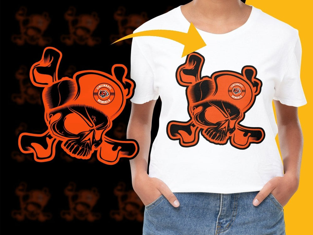 Cincinnati Bengals Skull Halloween Graphic PNG File - Teepew