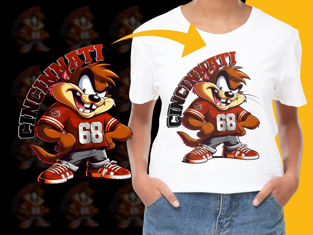 Cincinnati Football Character Graphic PNG File - Teepew