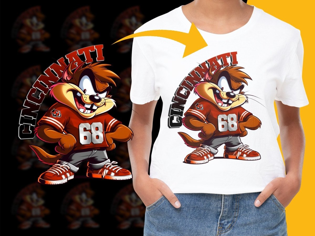 Cincinnati Football Character Graphic PNG File - Teepew