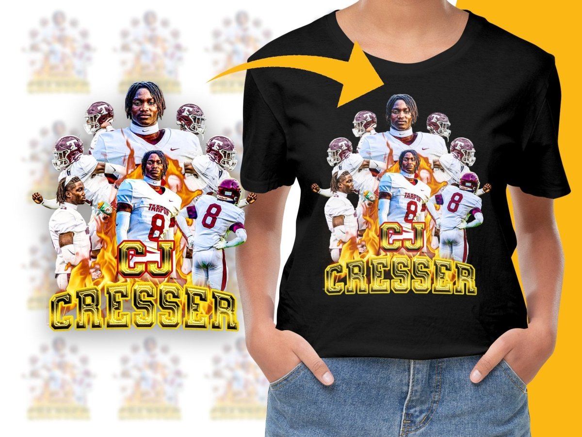 CJ Cresser Football Star Bootleg Design PNG File - Teepew