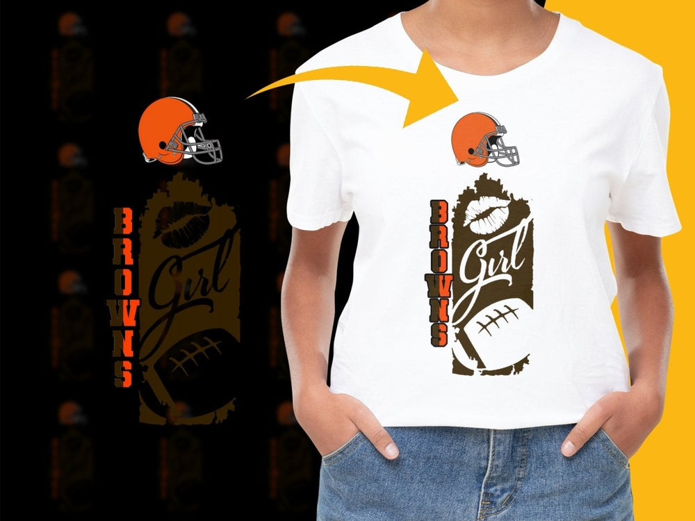 Cleveland Browns Girl Kiss Football Logo PNG File - Teepew