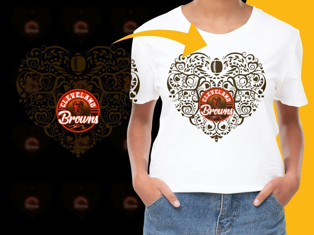 Cleveland Browns Heart Design Football Fan PNG File - Teepew